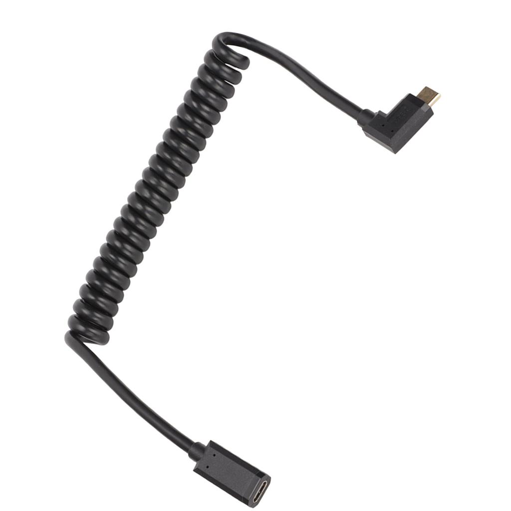 USB C Cable USB C Female to USB C Male 4K 60hz 3A Quick Charging 10Gbps 1.2m Helical Spring Design USB C Power