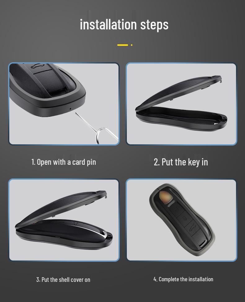 Porsche Key Case for Panamera, Macan, Cayenne, Taycan, 718, 911