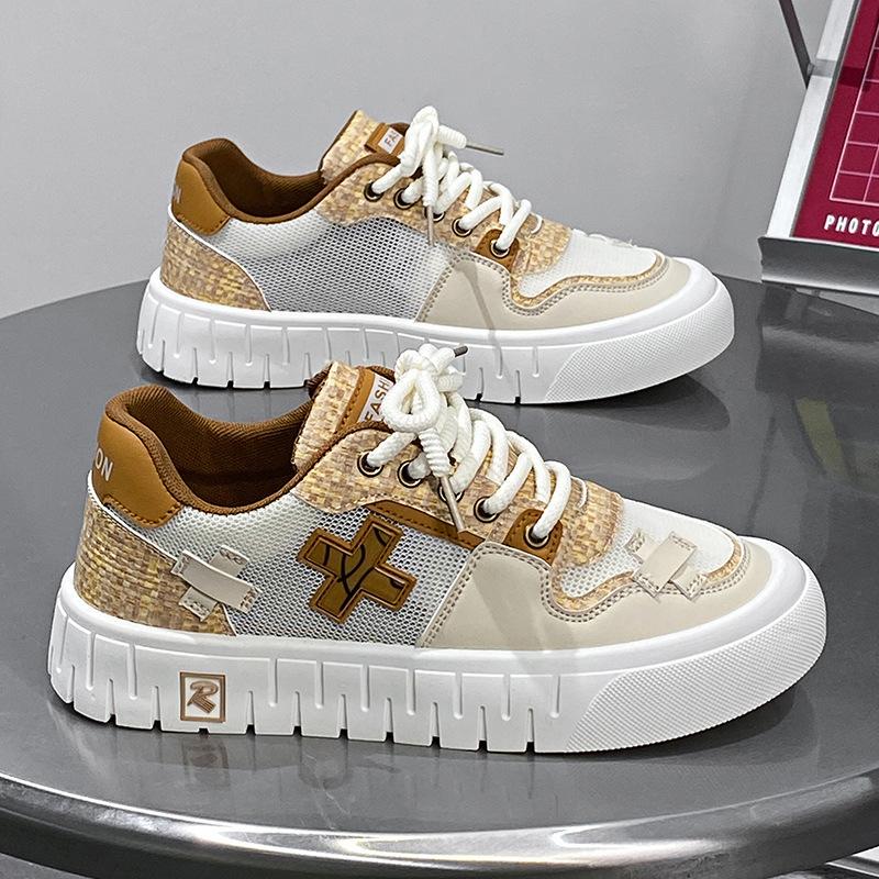 

Мужская обувь лето новая кожаная вставка сетка дышащая удобная толстая подошва увеличивающая рост кеды мужская повседневная рабочая модная обувь 44