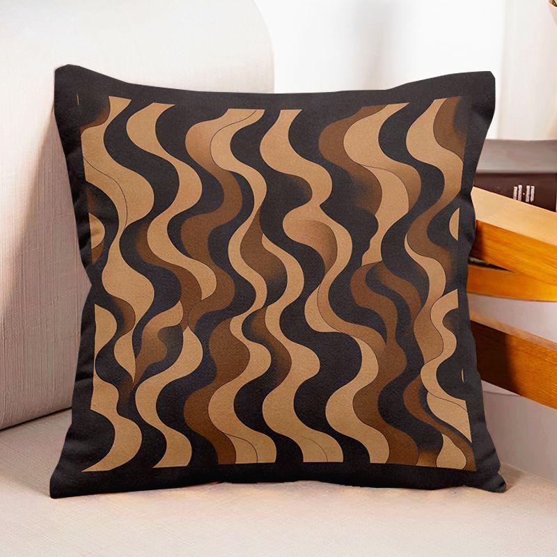 Simple Art Pattern Square Polyester Pillowcase, Sofa Living Room Decorative Cushion Cover, Bedroom Bedside Pillow Cover