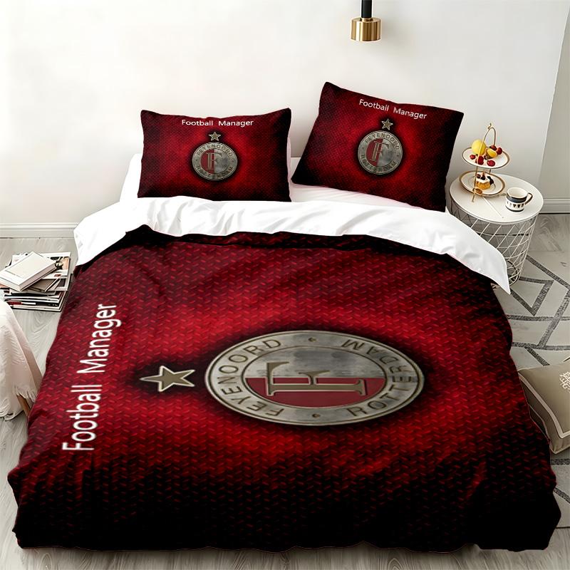 Feyenoord Rotterdam 3pc Set Perfect for Bedroom Use Comfortable Bedding Set Includes a Duvet Cover and Two Pillowcases Ideal Birthday or Christmas Gif