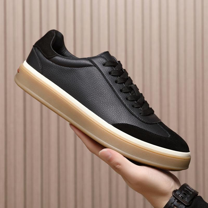 European Trendy Brand Spring And Summer Breathable Men'S White Shoes, The Star Has The Same Versatile Casual Sports Board Shoes, Genuine Leather Shoes