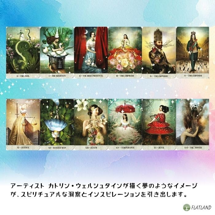 Tarot of Mystical Moments Borderless Miniature Tarot Reading Japanese Instruction Manual Authentic 78 Tarot Cards Edition, Instructions, Included,