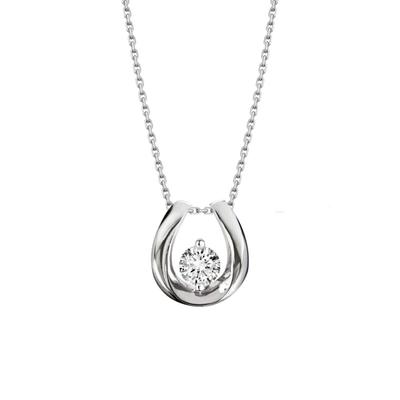 [PROPRE] Hufeisen-Halskette für Damen mit Zirkonia - Einfaches Accessoire - Perfektes Geburtstagsgeschenk für Frauen, Freundin, Jahrestagsgeschenk (Walze