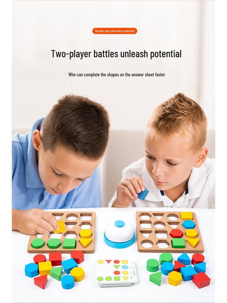 Wooden Geometric Shape Matching Game for Children's Education and Parent-Child Interaction