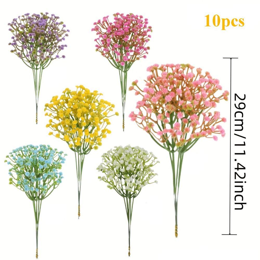 10 Bunch Plastic Artificial Flowers Gypsophila 29cm 7 Colors Garden Wedding Decoration DIY Fake Flowers Bouquet