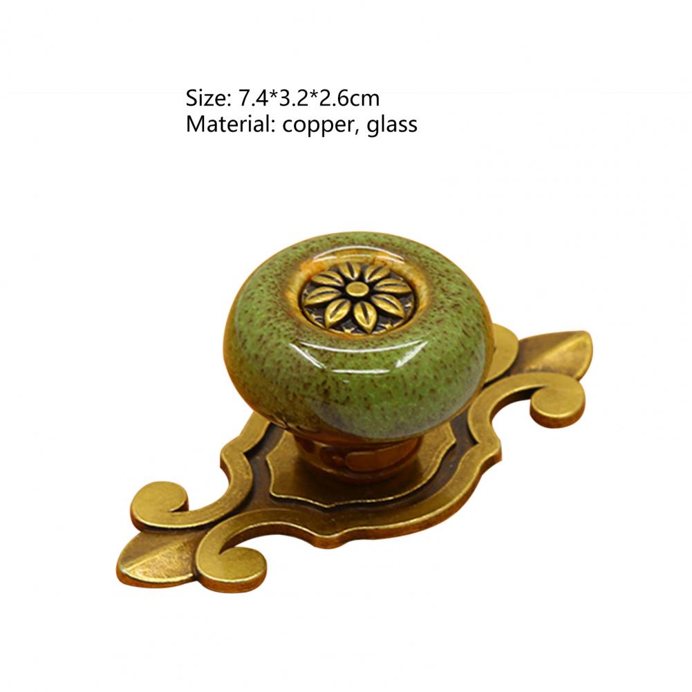 Fashion Pull Handle Ceramic Knob Door Metal Vintage Flower Door Cabinet Cupboard Wardrobe Drawer Furniture Decor