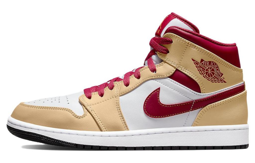 Air Jordan 1 Mid 'Light Curry Cardinal Red' 554724-201