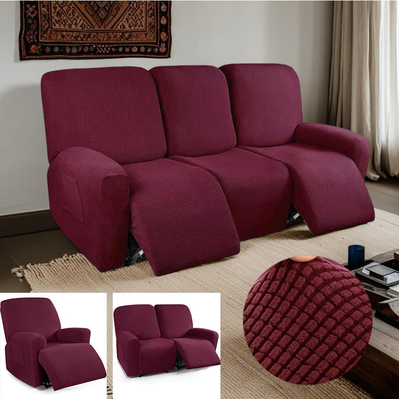 1/2/3seater Recliner Sofa Covers for Living Room Stretch Jacquard Washable Armchairs Slipcover Couch Cover Protects Furniture