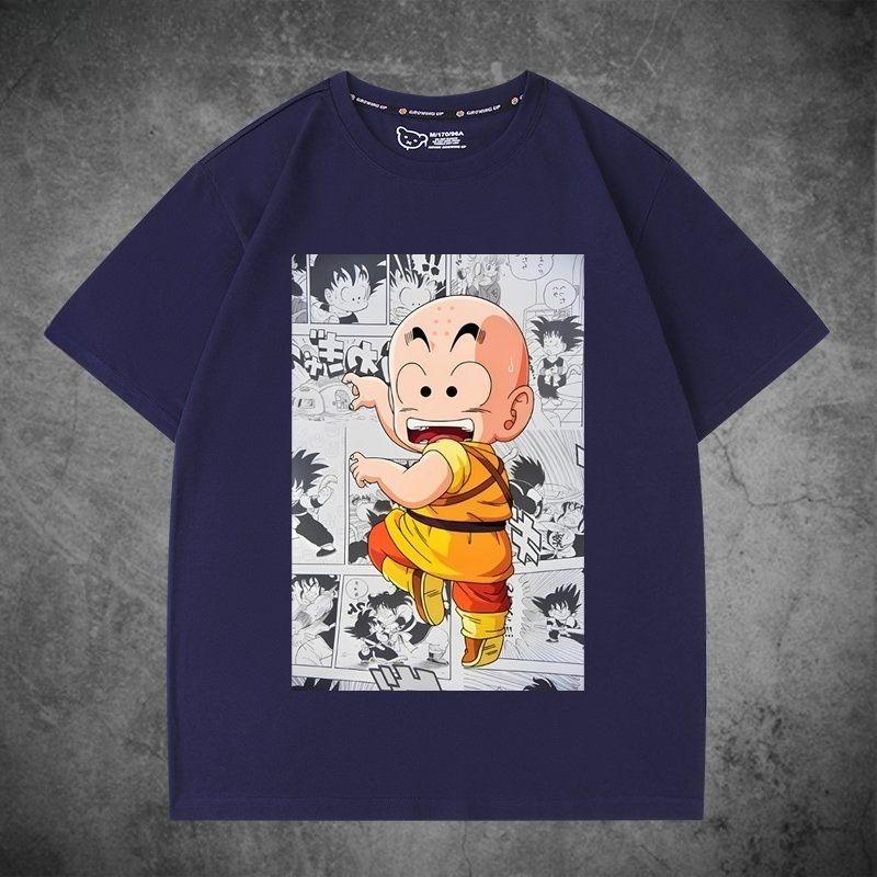 Dragon Ball Wukong joint short-sleeved T-shirt male queen big hand-painted same men's and women's pure clothes loose halfsleeves