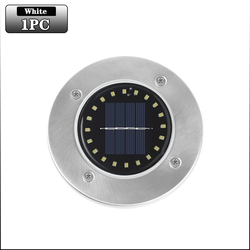 

Solar LED Ground Lights 20 LED Outdoor Disk in-Ground Garden Light Set Waterproof Bright Landscape Lighting for Yard Patio