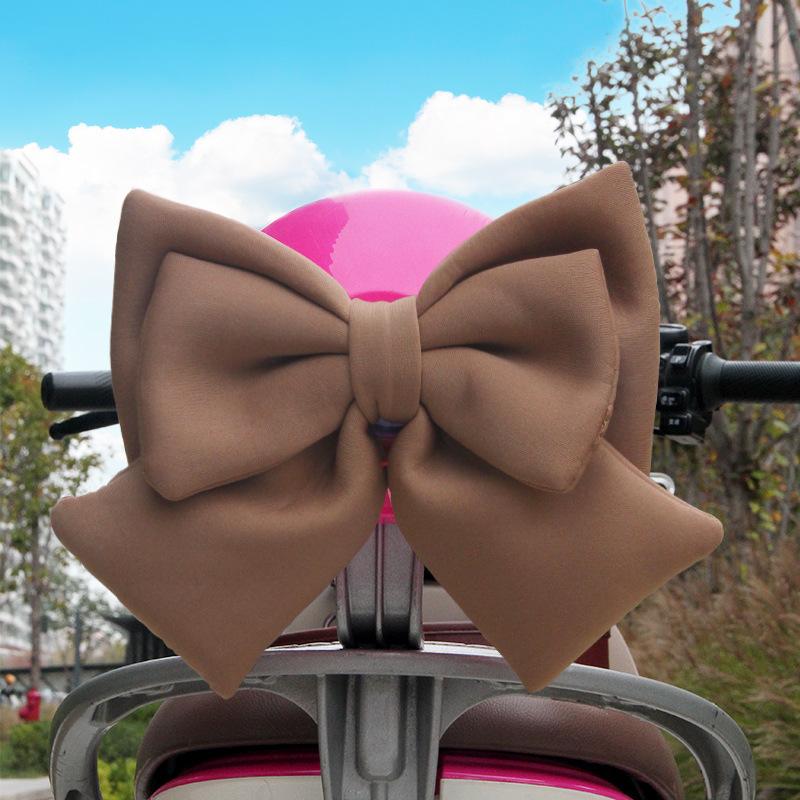 25x23 Universal Motorcycle Scooter Decor Helmet Bow Girl Electric Vehicle Rear Seat Decoration Accessories Cute Bow Cotton