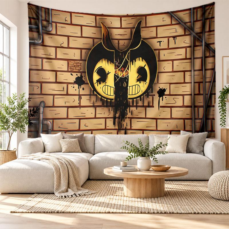 Bendy and the Ink Machine Wall Tapestry Home Decor Hanging Cloth Art Background Tapestry for Bedroom