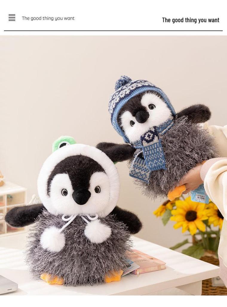 Winter Cute Hooded Penguin Plush Scarf Toy for Girls - Perfect Birthday Gift
