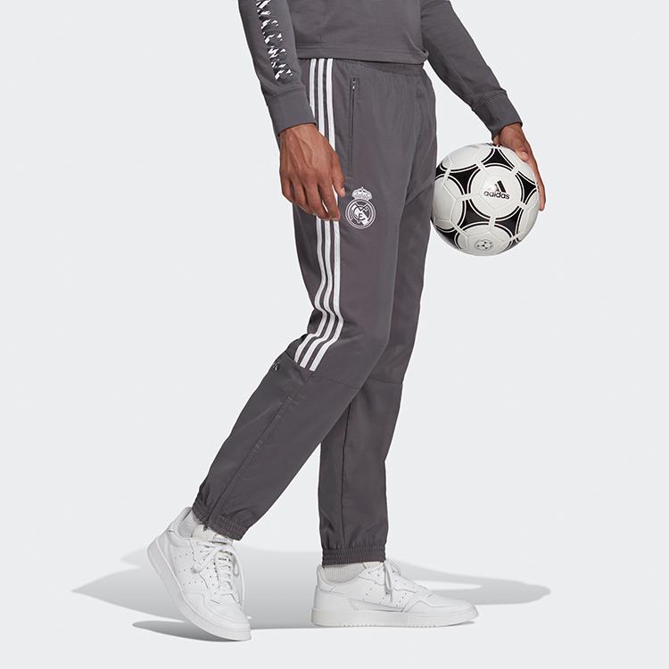 Adidas Pantaloni de antrenament pentru antrenament Real Madrid Slim Fit Pantaloni pentru bărbați Gri deschis GI0001