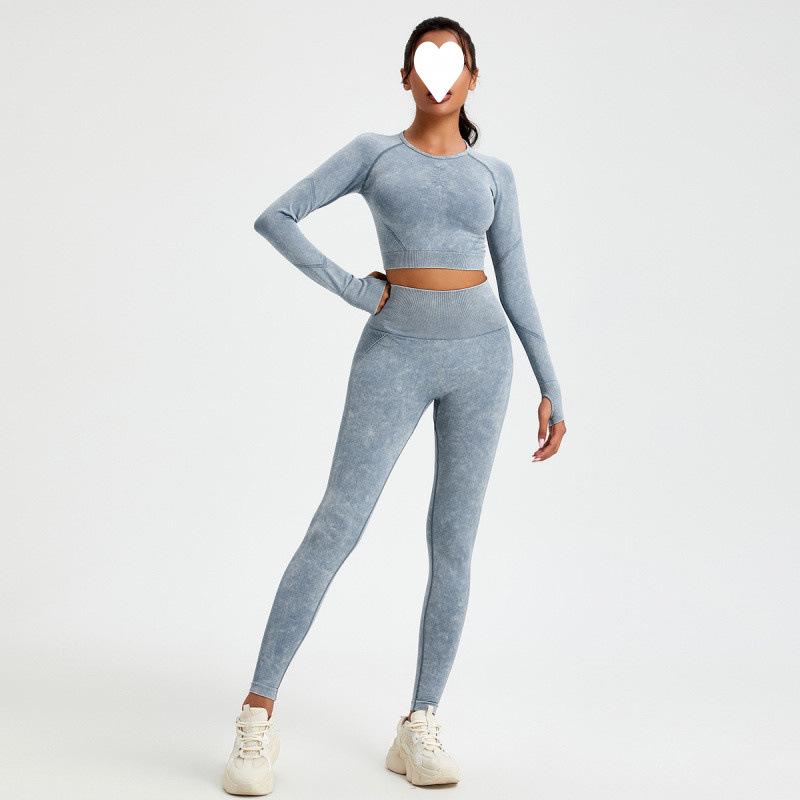 Set Sportvarslavil Slimming cu Talie Înaltă - Mânecă Lungă, Ascunde Imperfecțiunile, Accentuează Formele, Stil European-American, Ținută Fitness.