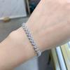 Ruizuan 925 Silver Moissanite Bracelet with Clover Inlay Handmade 18K Rhodium Plated Jewelry Necklace