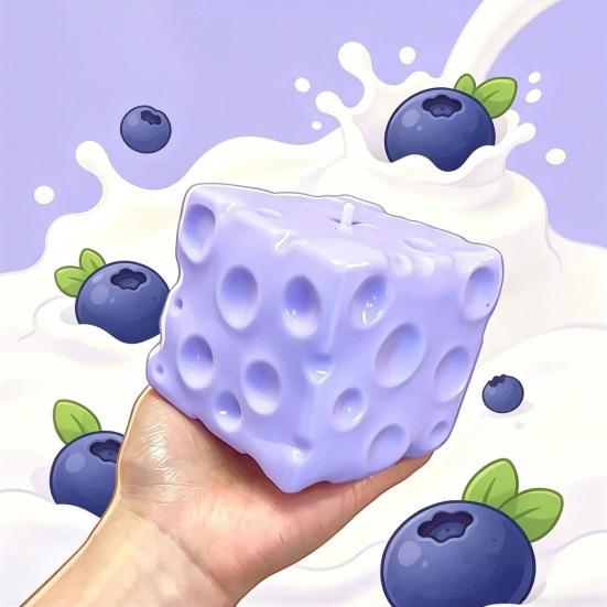 Slow Rising Squeeze Toy Blueberry Cheese Toy, Stress Relief Fidget for Soft TPR Decompression Gadget Kids Adults, Sensory Hand Exerciser Desk