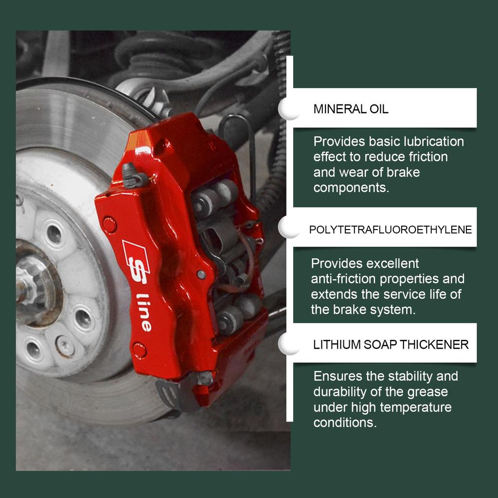 Homonth Automotive Brake Caliper Grease Silicone-based Lubricant Caliper Anti-Seize Maintenance Grease