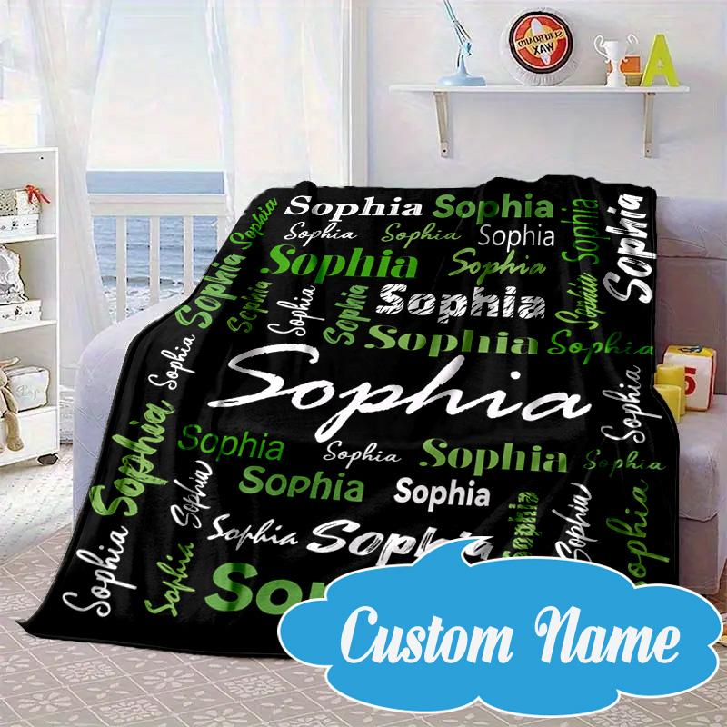 Custom Name Your Name Art Design Blanket bed sofa Blanket Flannel Blanket for Camping, Hiking, Picnic Essentials,gift for Fan family