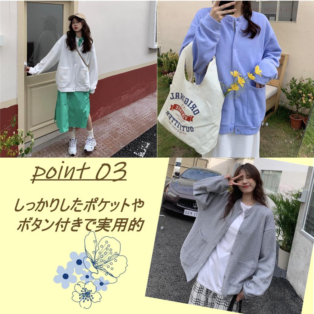 1/2plus Women's Cardigan Jacket, Cotton Blend, Loose Fit, with Pockets, Collarless, Size L (Black)