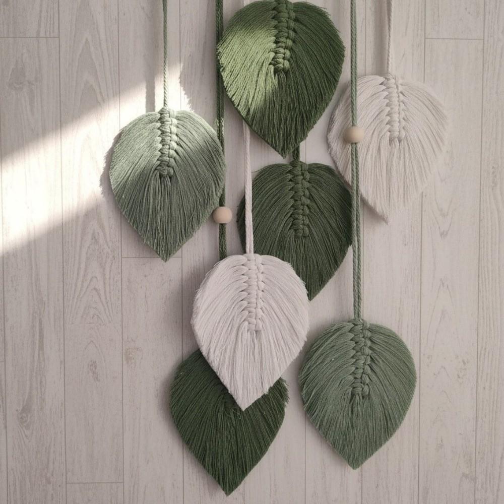 Cotton Rope Leaf Macrame Wall Hanging Boho Style Bohemian Wall Decoration  Home Wedding Decor