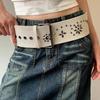 Vintage Women's Rivet Belt Y2k Dress Jeans Belt Retro Leather Waist Belt  Spicy Girls