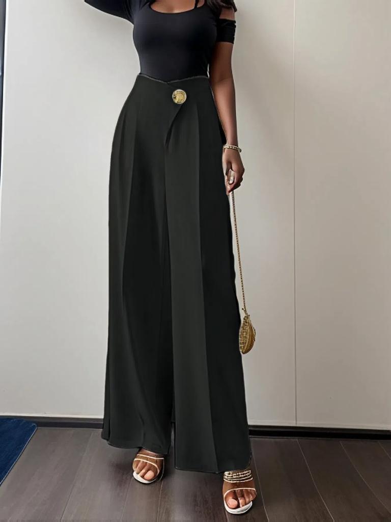 Women's New Solid Color High Waist Casual Straight Leg Trousers Formal Pants Long Trousers Suits for Women
