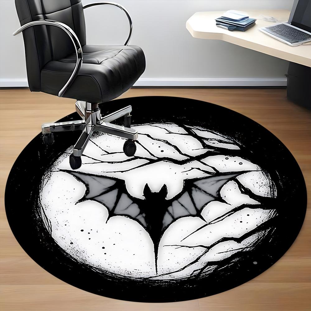 1pc Bat Symbol Office Round Area Rug, Indoor Mat Suitable ForOffice, Under Office Chairs Bedroom Living Room Home Decor, Room Deco U15