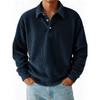 Autumn Winter Men's Retro Polos Casual Corduroy Solid Striped Long Sleeve Polo Shirt Men Business Tops