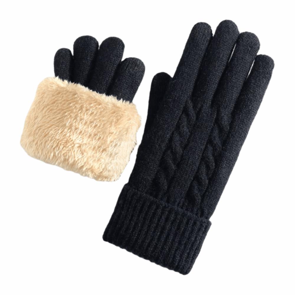 Lamb Velvet Thermal Gloves Cable Knit Touchscreen Gloves New Winter Gloves Winter Commuting