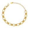 Pulsera Brazalete de Cadenas Ovaladas Gruesas de Acero Inoxidable para Mujer Chapado en Oro de 18K Impermeable No se Deslustra Pulseras Brazaletes de Mano para Mujer