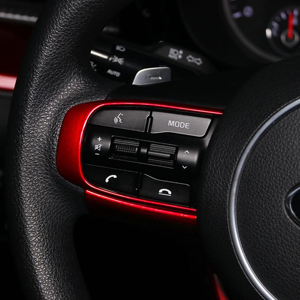 Car Carbon Wood Style Steering Wheel Button Cover Frame Trim Interior For Kia Sportage NQ5 2022 2023 K5 2025