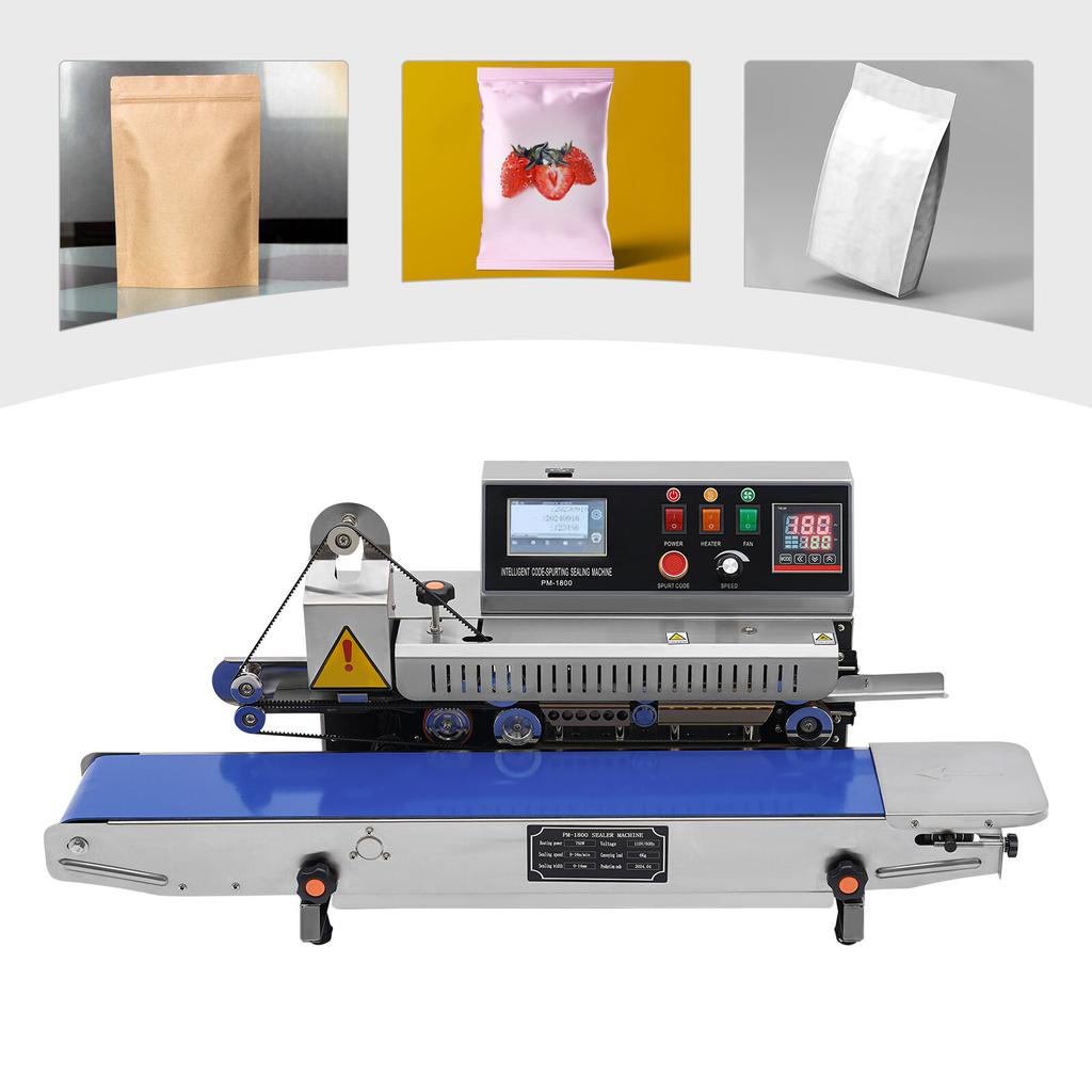 Industrial Inkjet Printing Sealer Machine Continuous Band Snack Food Tea Bags Automatic Packaging Adjustable Speed Temp