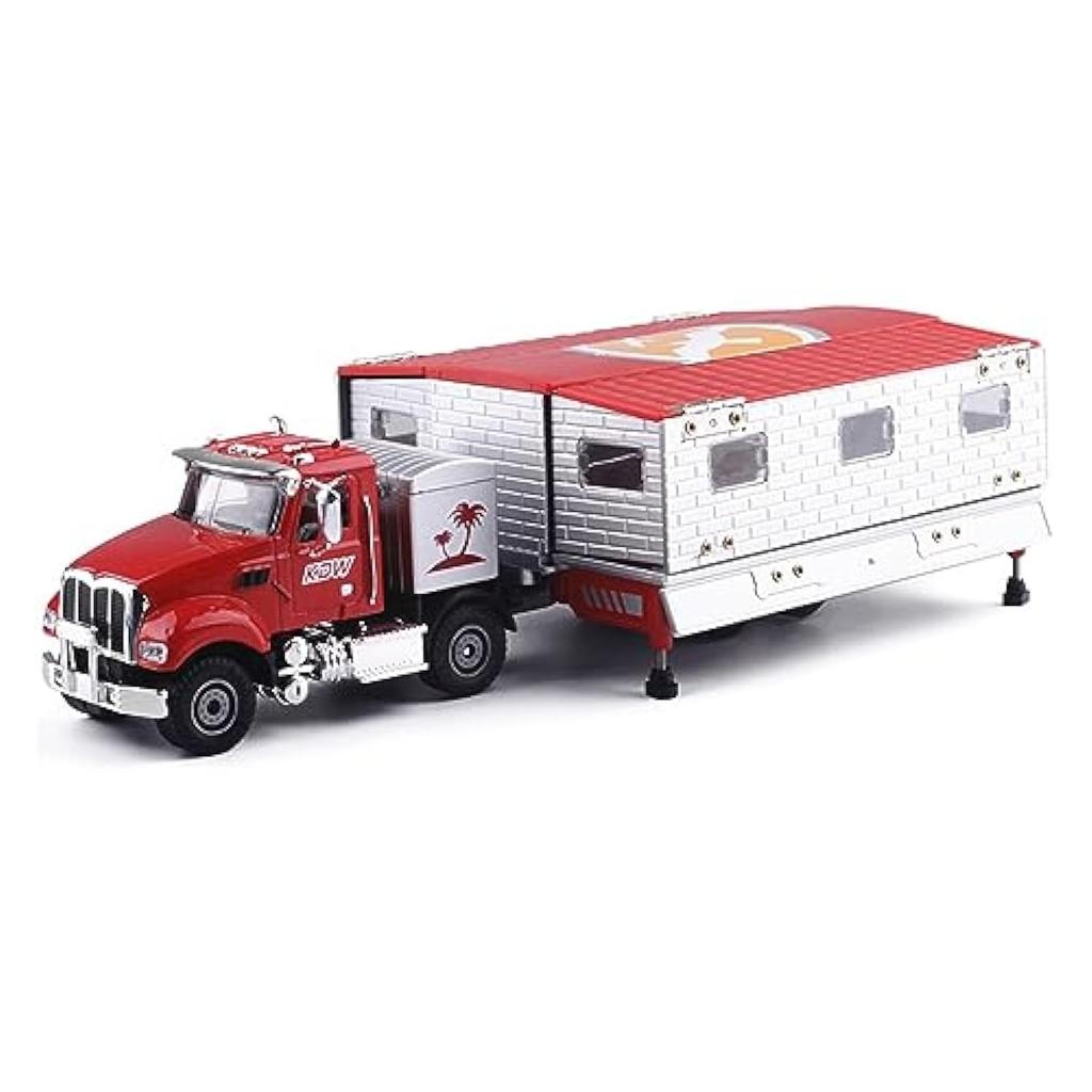 Combinație de modele la scară 1/50 pentru remorcă de mașină din aliaj, replică de decorare statică a camionului