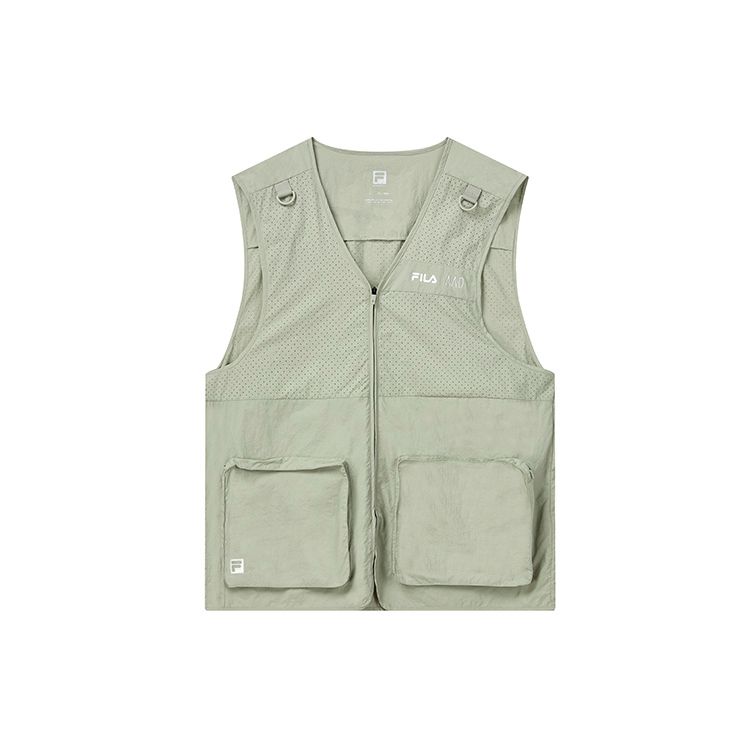 Fila SS22 Athletics Solid Color Casual Breathable Woven Vest Men Vests Light-Industrial-Brown A11M221711FBG