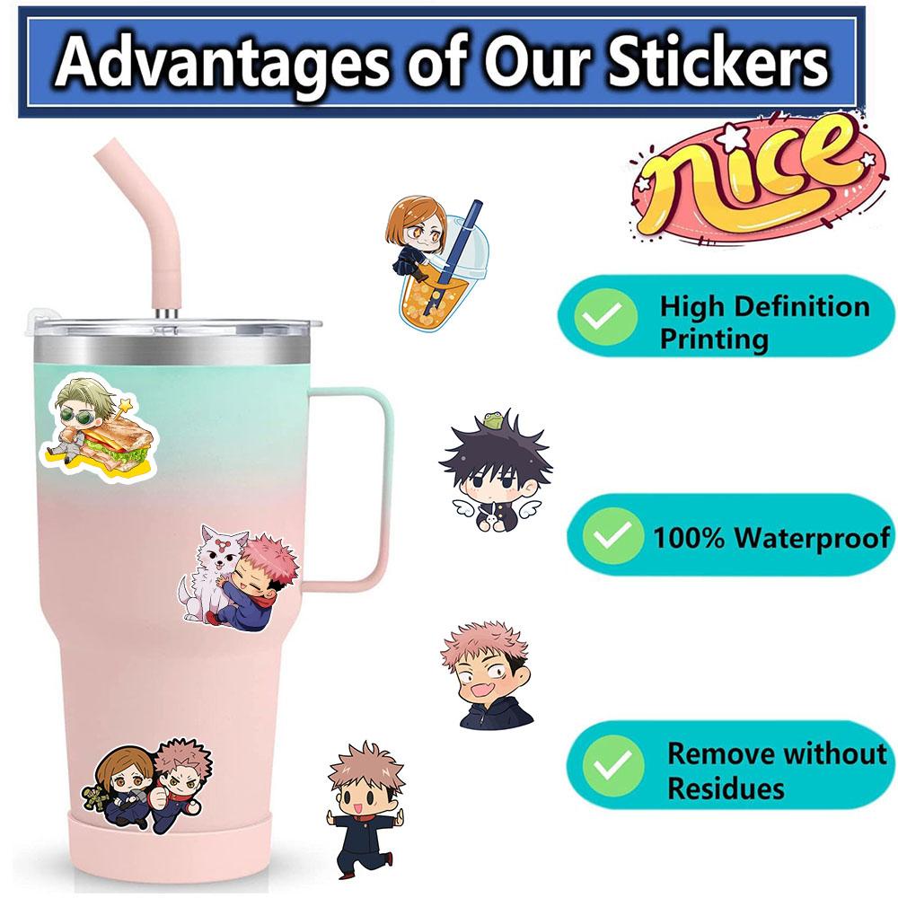 50Pcs Jujutsu Kaisen anime stickers based on the Japanese manga can be used to decorate computers or as gifts or holiday presents
