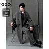 GXG Men's Tencel Wool Double-Breasted Overcoat