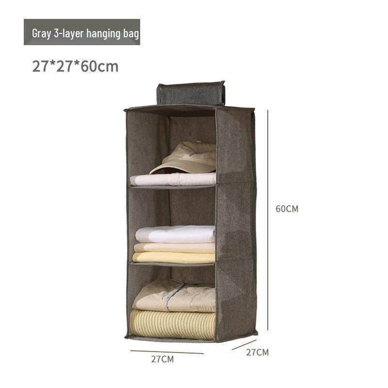 Multi-Layer Foldable Hanging Wardrobe Organizer with Dustproof Cover