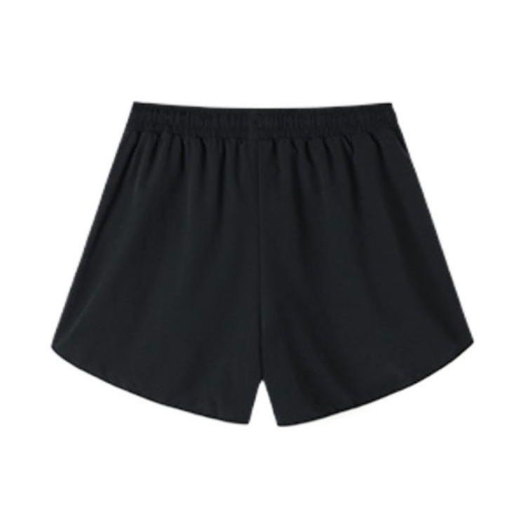 Anta Training Series SS22 Running Solid Color Ice Silk Fitness Training Shorts Women Shorts Black 962227302-4