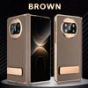 High-end Leather Folding Case for Huawei MATE X3 MateX3 Hinge Enhanced Protection+Metal Bracket Holder Strand Flip Phone Cover