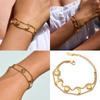 Double Layer Sun and Moon Design Stainless Steel Chain Bracelet Fashion Wrist Accessory Suitable for Everyday Wear