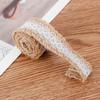 1m/roll Party DIY Rustic Vintage Wedding Sisal Trim Hessian Ribbon Jute Burlap Lace Edge