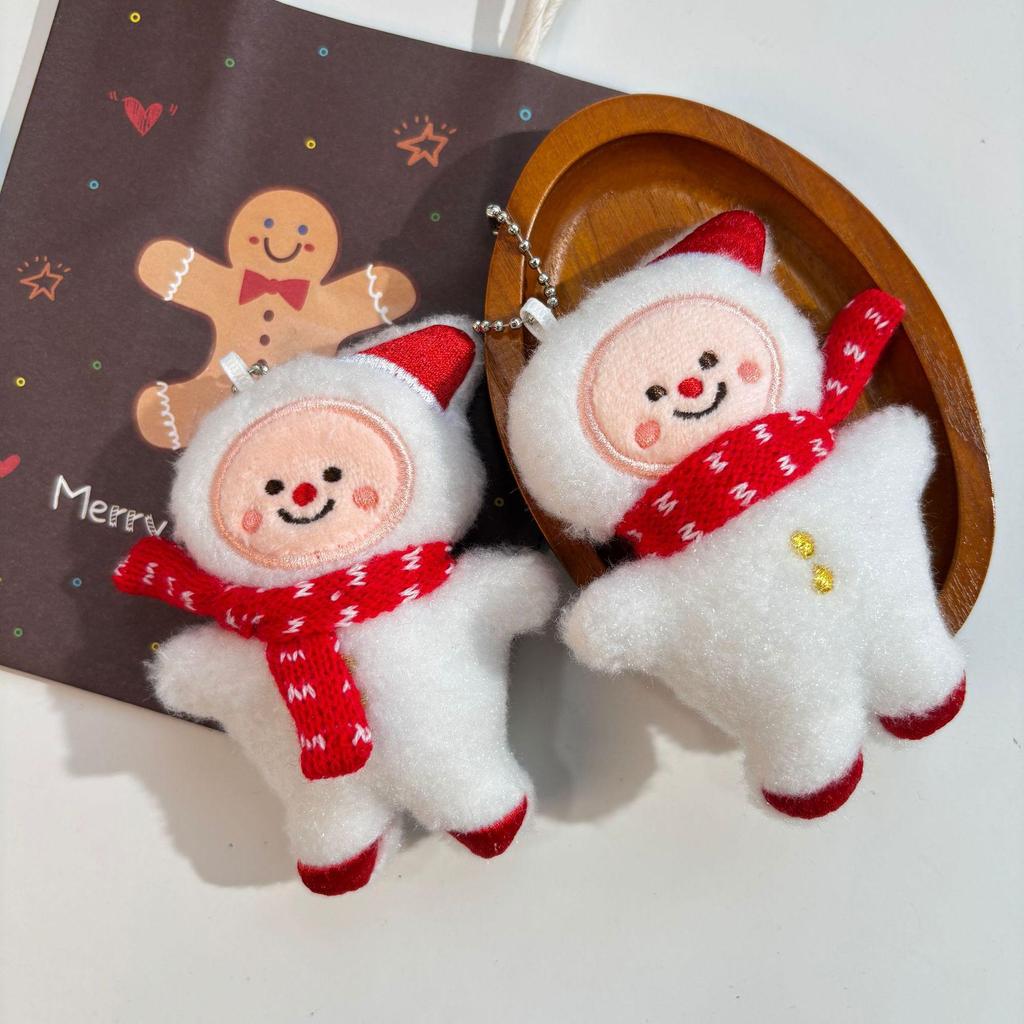 Plush Holiday Cartoon Figures: Santa, Snowman, Rabbit Decorations & Small Gift Pendants