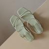 Sandals for Women's 2026 Summer New Flats Sandals with Straps Thin Straps Flat Heels Roman Soft Leather Sandals for Women Heels