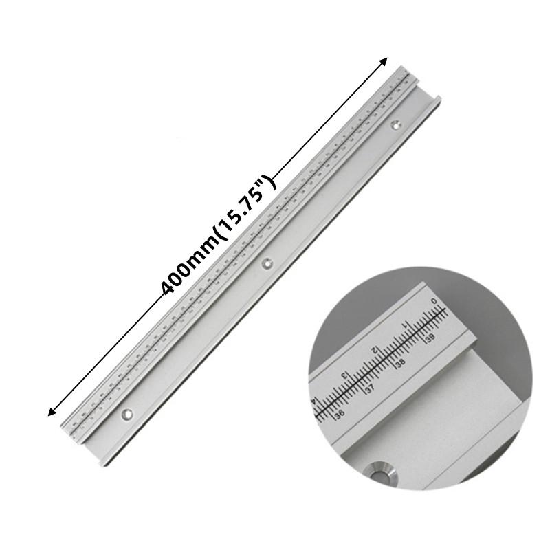 T-Track with Scale for Woodworking - Double Cut Profile Universal with Predrilled Mounting Holes Aluminum T-Slot - Router Track