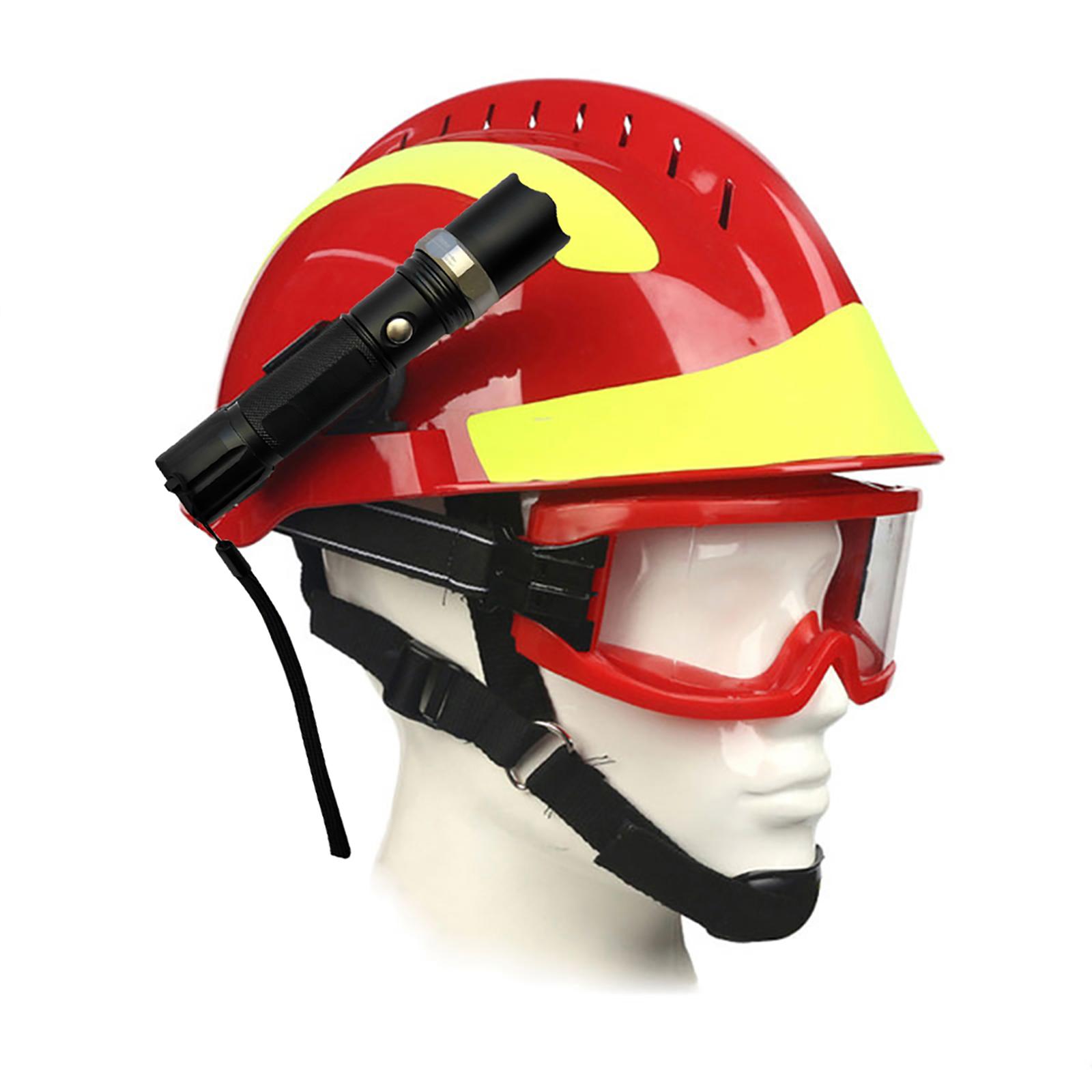 F2 Capacete de Resgate de Emergência Capacete de Segurança para Bombeiro Proteção Contra Incêndio no Local de Trabalho Capacete Rígido com Lanterna Óculos Protetores Anti-impacto Resistente ao Calor vermelho