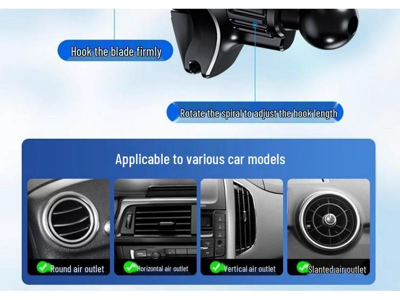 Universal Car Phone Holder: Suction Cup & Air Vent Hook for Customized Fit
