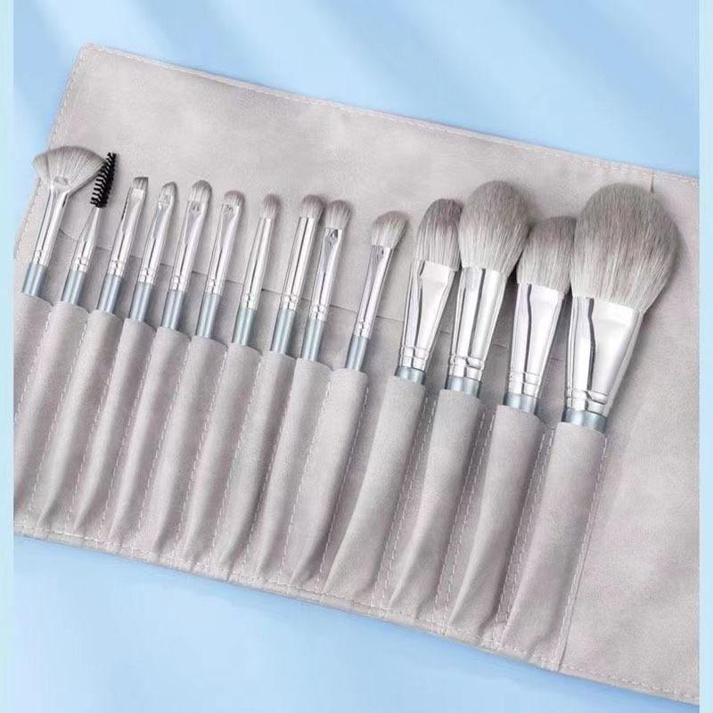 Set Pennelli Trucco Ultra Morbidi 14 Pezzi Setole Morbide Pennello Polvere Libera Viso Intero Pennello Ombretto Pennello Cosmetico Professionale