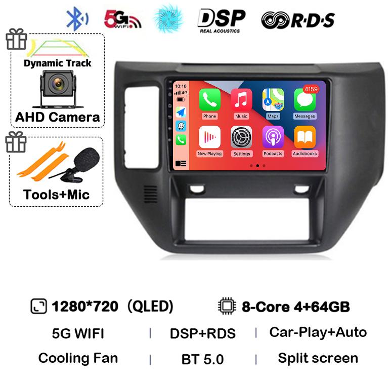 Android 14 Carplay Auto 4G WIFI Car Radio For Nissan Patrol V 5 Y61 2004 - 2011 Multimedia Video Player Navigation GPS Stereo BT